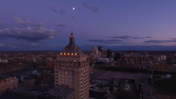 Kodak tower at night