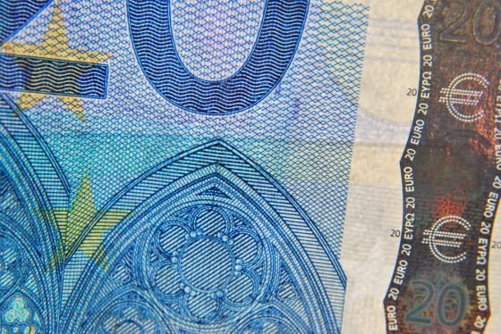 Currency closeup guilloche patterns