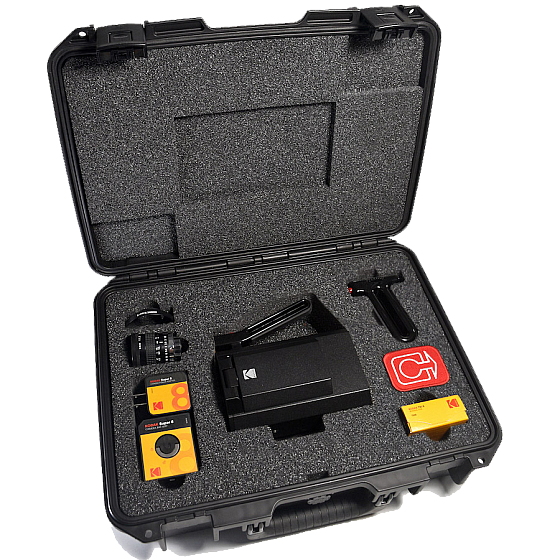 Super 8 camera case contents