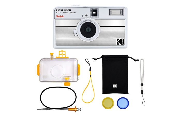 Kodak h35n half frame film camera premium kit silver