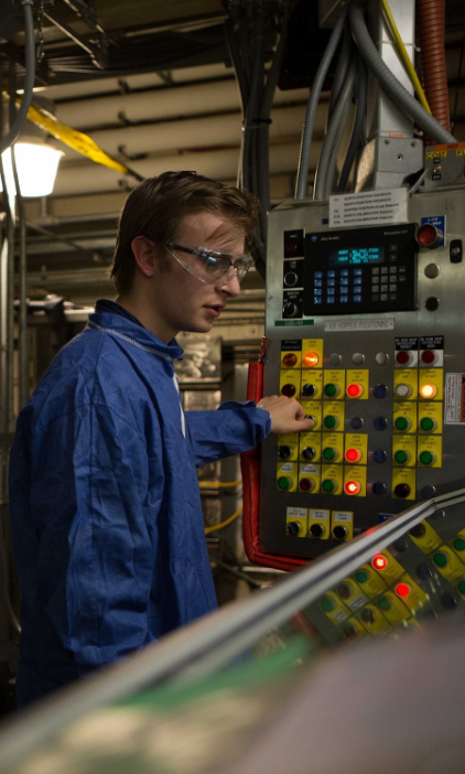 Worker in a production facility